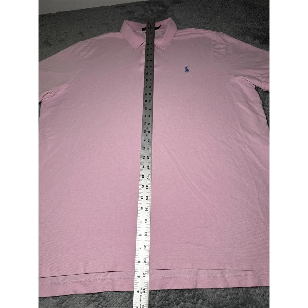 Polo Ralph Lauren Men's XL Light Pink Classic Fit Short Sleeve Shirt Blue Pony